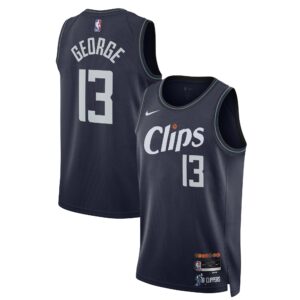 Unisex LA Clippers Paul George  Navy 2023/24 Swingman Jersey - City Edition