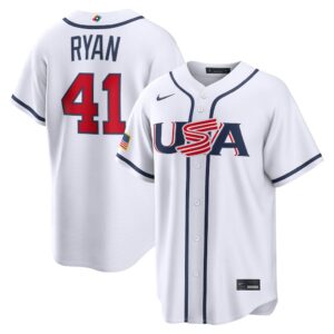 Joe Ryan #41 USA Baseball 2026 World Baseball Classic Home Stadium Jersey - White