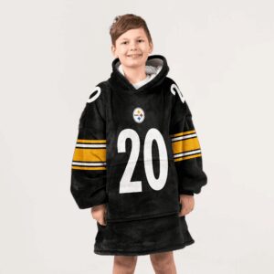 Kid 20 Pittsburgh Football Unisex Blanket Hoodie