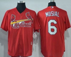 St. Louis Cardinals #6 Stan Musial Red New Cool Base Stitched Jersey