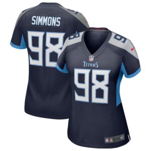 Jeffery Simmons Tennessee Titans  Women's Game Jersey - Navy