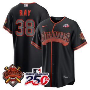 Robbie Ray #38 San Francisco Giants 250th Patch Alternate Replica Jersey - Black