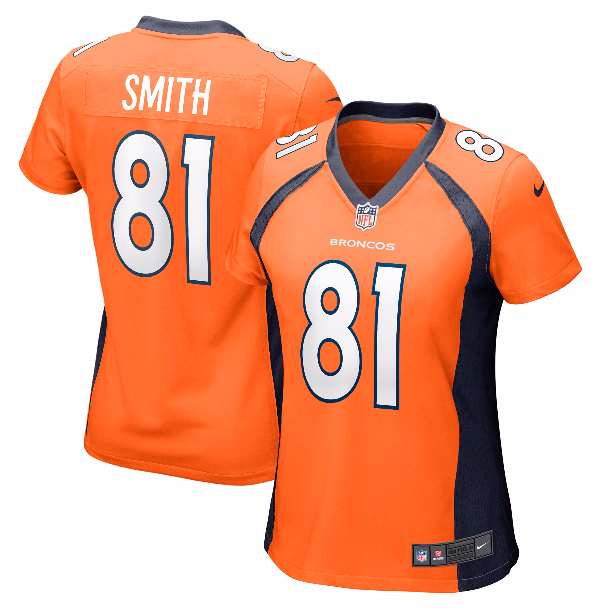 Tre'Quan Smith Denver Broncos Women's  Game Jersey -  Orange