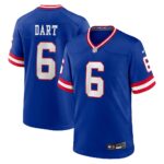 Jaxson Dart #6 New York Giants Alternate 2 Classic Game Jersey - Royal