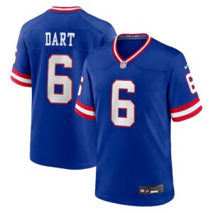 Jaxson Dart #6 New York Giants Alternate 2 Classic Game Jersey - Royal