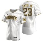 Men's  San Diego Padres #23 Fernando Tatis Jr. White Brown Jersey