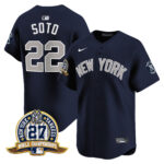 Juan Soto #22 New York Yankees 27 Time Champions Patch Vapor Premier Limited Jersey - Alternate
