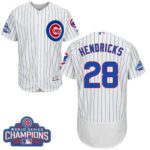 Chicago Cubs #28 Kyle Hendricks White Flexbase Collection 2016 World Series Champions Stitched Jersey