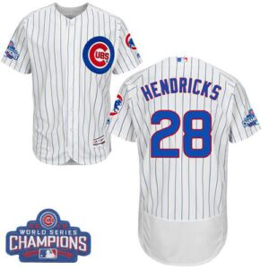 Chicago Cubs #28 Kyle Hendricks White Flexbase Collection 2016 World Series Champions Stitched Jersey