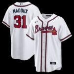 Atlanta Braves Greg Maddux #31 White Home Retired Player Replica Jersey
