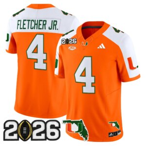 Mark Fletcher Jr. #4 Miami Hurricanes MIA 2026 CFP Final & Florida Patch Vapor Limited Jersey - All Stitched