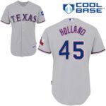 Texas Rangers #45 Derek Holland Stitched Grey Cool Base Jersey