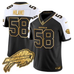 Matt Milano #58 Buffalo Bills BUF 2025 "Rivalries" Gold Vapor Limited Jersey - All Stitched