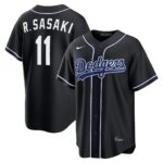 Roki Sasaki #11 Los Angeles Dodgers Fashion Replica Out Jersey - Black