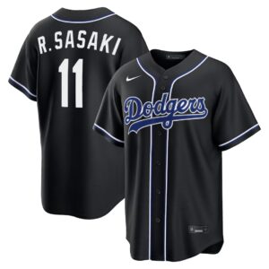 Roki Sasaki #11 Los Angeles Dodgers Fashion Replica Out Jersey - Black