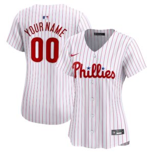 Women's Philadelphia Phillies White Home Limited Custom Jersey