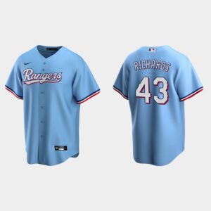 Men's Texas Rangers #43 Garrett Richards Light Blue Alternate Jersey