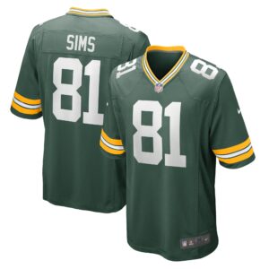Ben Sims Green Bay Packers Team Game Jersey -  Green