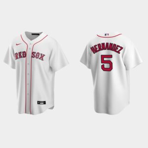 Men's Boston Red Sox #5 Enrique Hernandez Cool Base Home Jersey - White