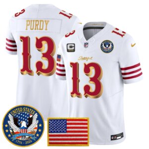 Brock Purdy #13 San Francisco 49ers United States 250th Anniversary Patch Vapor Limited Jersey - All Stitched