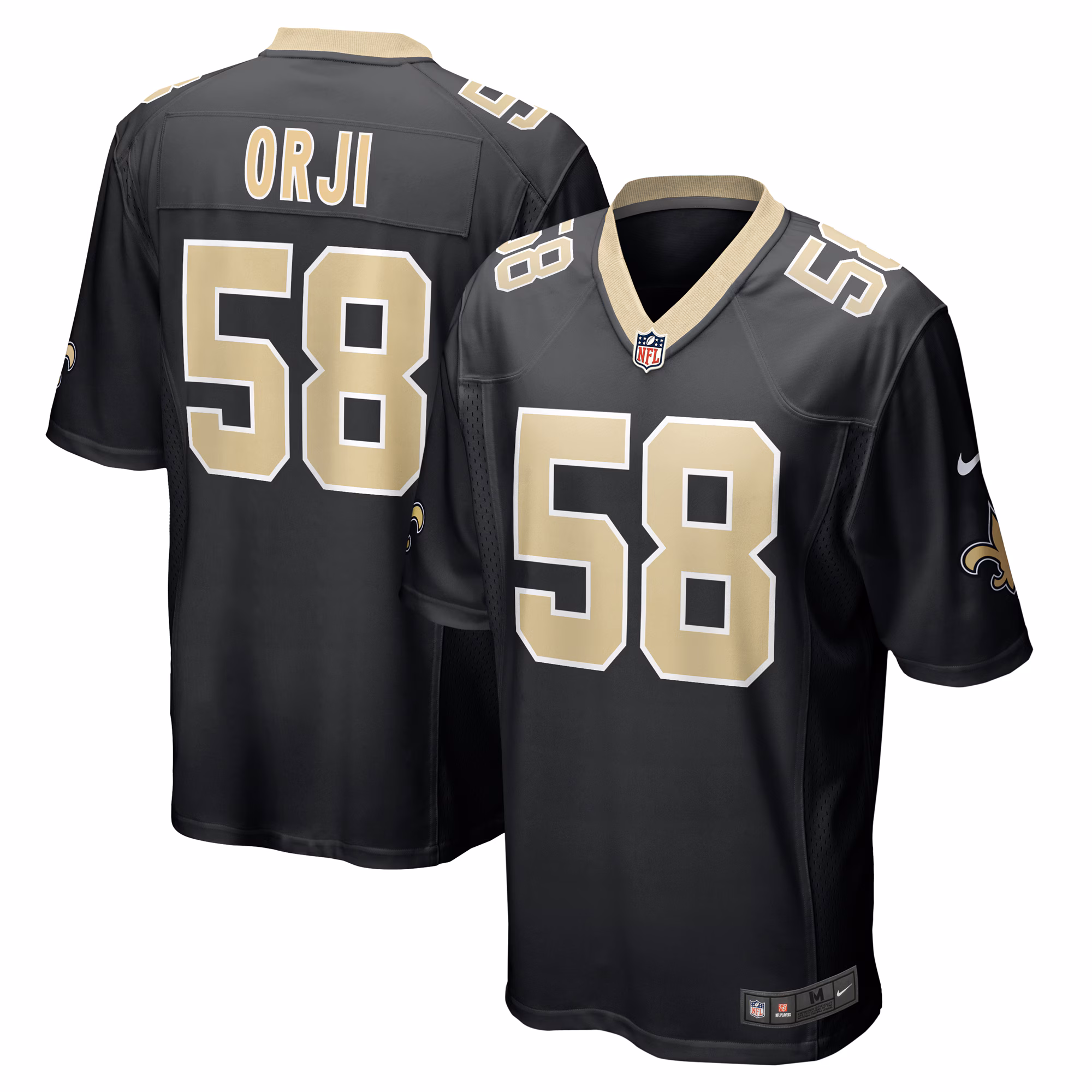 Anfernee Orji New Orleans Saints Team Game Jersey -  Black
