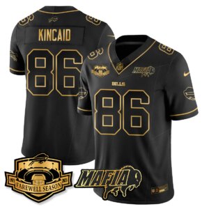 Dalton Kincaid #86 Buffalo Bills BUF 2025 Bills Mafia Patch Gold Vapor Limited Jersey - All Stitched