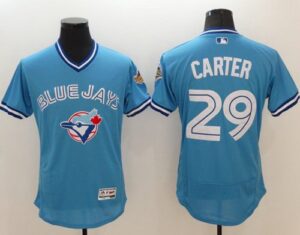 Toronto Blue Jays #29 Joe Carter Light Blue Flexbase Collection Cooperstown Stitched Jersey
