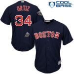 Boston Red Sox #34 David Ortiz Navy Blue New Cool Base 2018 World Series Stitched Jersey