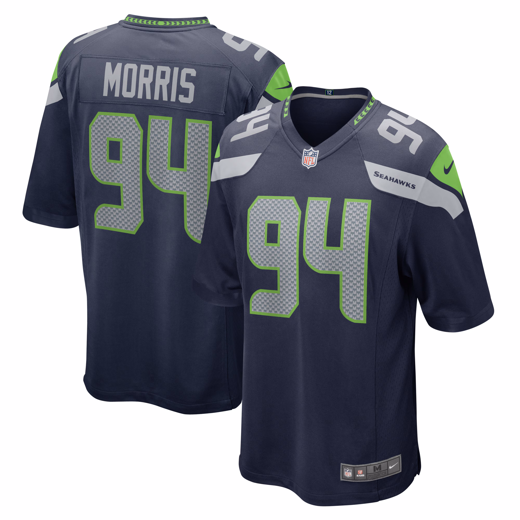 Mike Morris Seattle Seahawks  Game Jersey - College Navy