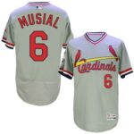 St. Louis Cardinals #6 Stan Musial Grey Flexbase Collection Cooperstown Stitched Jersey