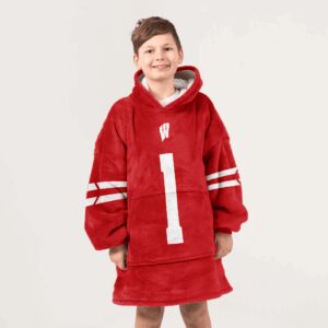 Kid #1 Wisconsin Football Unisex Blanket Hoodie