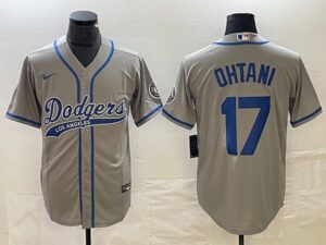 Men's Los Angeles Dodgers #17  Grey Shohei Ohtani Ohtani Jersey