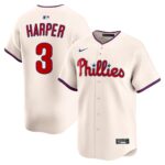 Philadelphia Phillies Bryce Harper #3 Cream Alternate Limited Jersey