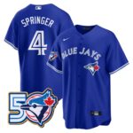 George Springer #4 Toronto Blue Jays 50th Season  Limited Jersey Stitched Royal