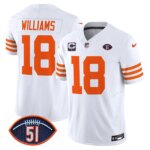Caleb Williams #18 Chicago Bears CHI Dick Butkus Patch Throwback Vapor Limited Jersey - All Stitched
