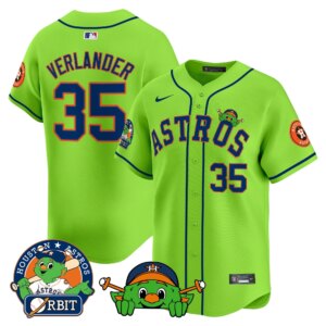 Justin Verlander #35 Houston Astros Orbit Patch Vapor Premier Limited Jersey V3 - All Stitched