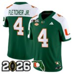 Mark Fletcher Jr. #4 Miami Hurricanes MIA 2026 CFP Final & Florida Patch Vapor Limited Jersey - All Stitched