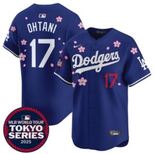 Men's #17 Shohei Ohtani World Tour Tokyo Series 2025 Los Angeles Dodgers Blue Jersey