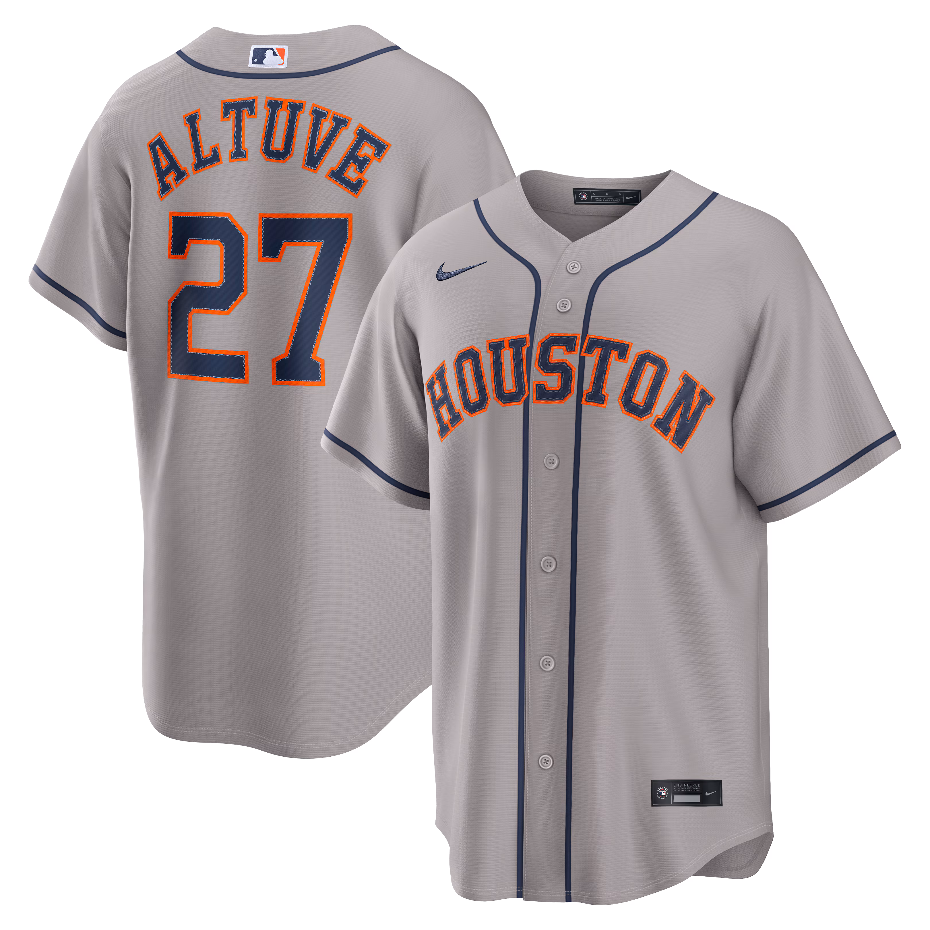 Houston Astros Jose Altuve #27 Gray Road Replica Jersey