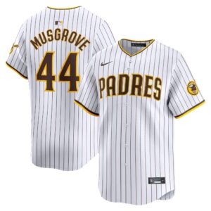 Men's San Diego Padres #44 Joe Musgrove  White Home Limited Player Jersey