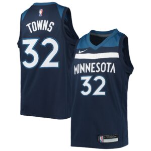 Karl-Anthony Towns Minnesota Timberwolves Youth 2021/22 Diamond Swingman Jersey - Icon Edition - Navy