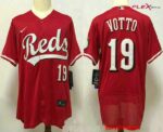 Men's Cincinnati Reds #19 Joey Votto Red Stitched Flex Base  Jersey