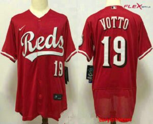 Men's Cincinnati Reds #19 Joey Votto Red Stitched Flex Base  Jersey