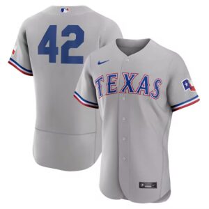 Men's Texas Rangers #42  2023 Jackie Robinson Day Gray Flex Base Jersey