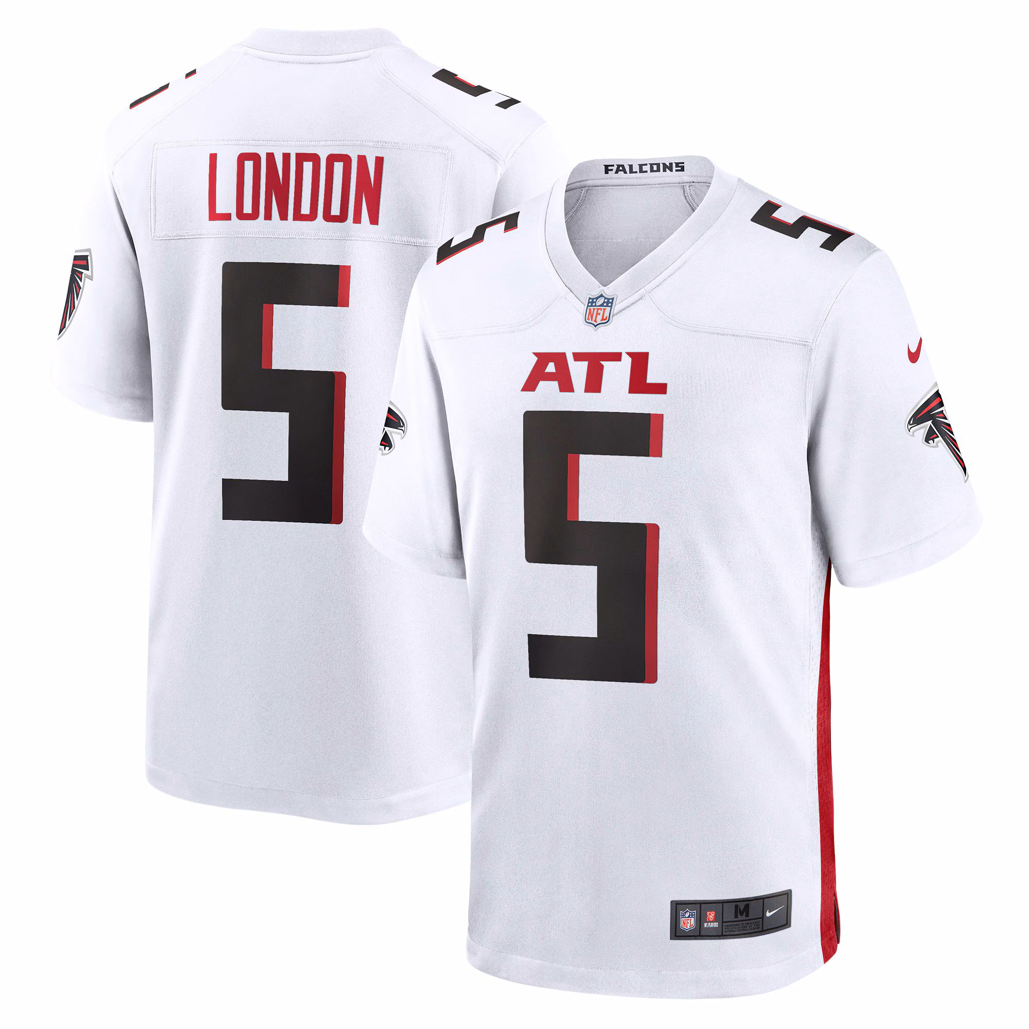 Atlanta Falcons Drake London #5 White Away Game Player Jersey