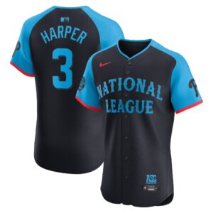 Men's National League #3 Bryce Harper  Navy 2024 All-Star Game Flex Base Jersey