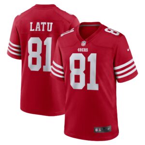 Cameron Latu San Francisco 49ers  Team Game Jersey - Scarlet