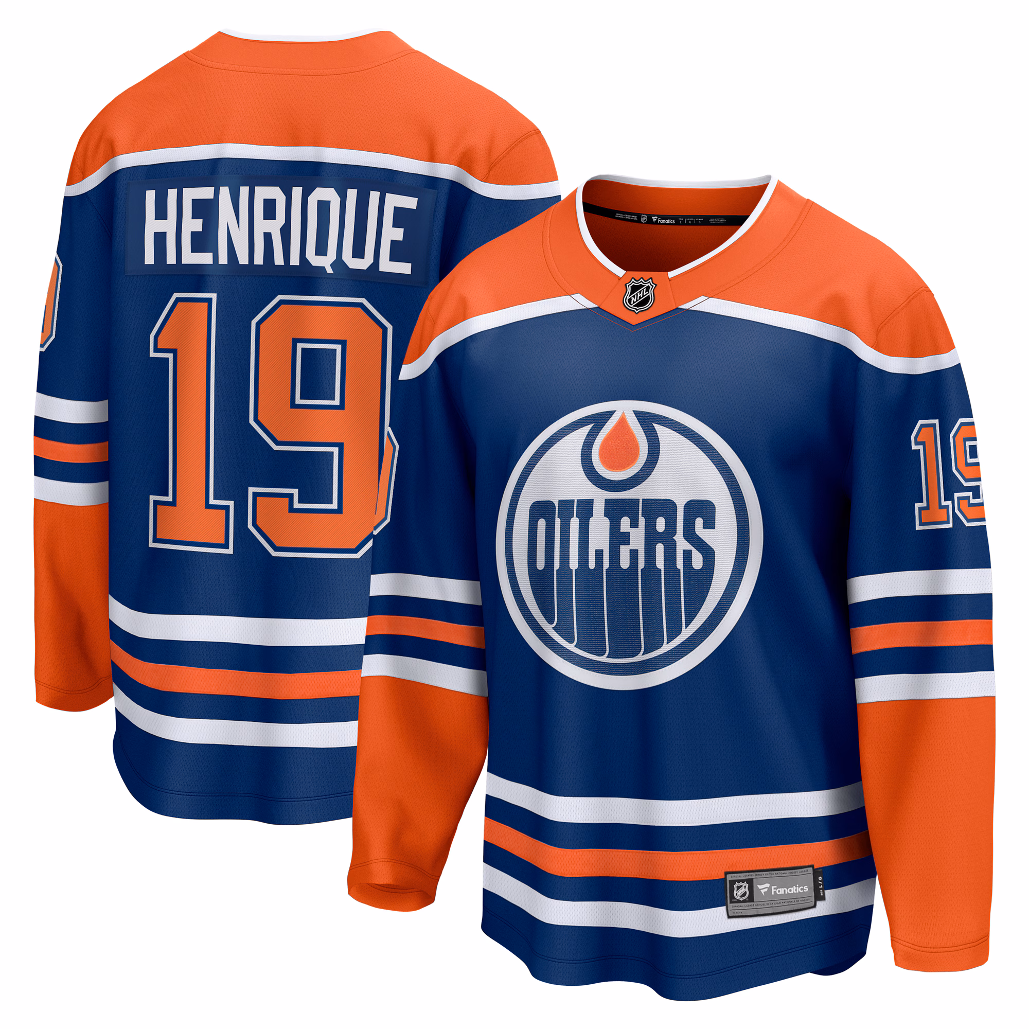 Edmonton Oilers Adam Henrique #19 Fanatics Royal Home Breakaway Jersey