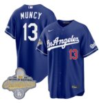 Max Muncy #13 Los Angeles Dodgers 2026 Gold Patch Stadium Vapor Limited Jersey - Blue