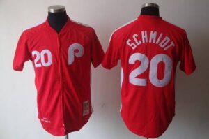 Mitchell And Ness Philadelphia Phillies #20 Mike Schmidt Red Stitched Jersey